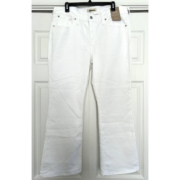Madewell Womens Mid Rise Kick Out Ankle Length Jeans Pure White Size 31& 32 - Picture 3 of 12